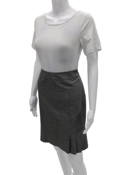 Tahari Levine Women's Collard Button Skirt Suit Set Gray Size 4P