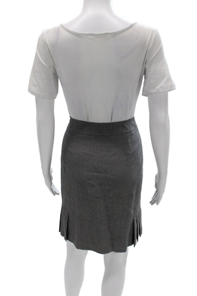 Tahari Levine Women's Collard Button Skirt Suit Set Gray Size 4P