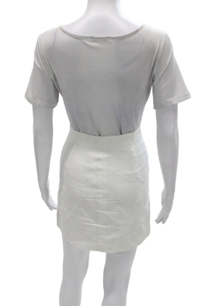 J Crew Women Mini Wrap Skort White Linen Blend Size 4