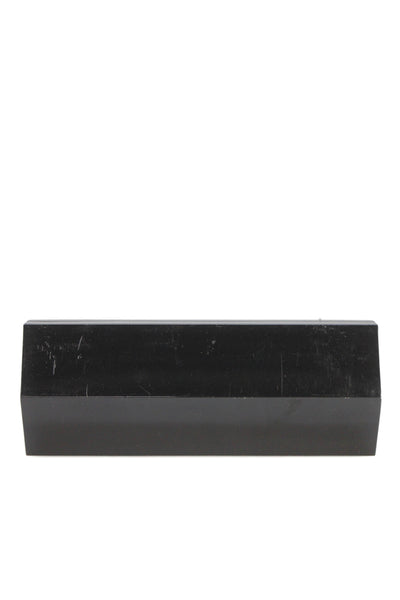 Lee Savage Womens Framed Magnet Top Angled Metal Clutch Handbag Black
