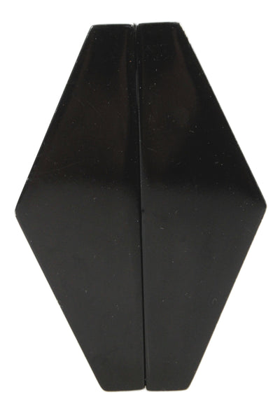 Lee Savage Womens Framed Magnet Top Angled Metal Clutch Handbag Black