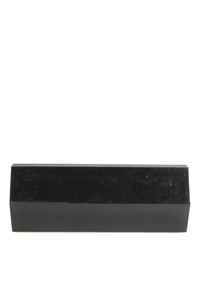 Lee Savage Womens Framed Magnet Top Angled Metal Clutch Handbag Black