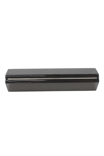 Lee Savage Womens Framed Magnet Top Angled Metal Clutch Handbag Black