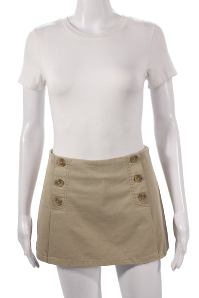 Gap Womens Mini Skort Beige Cotton Solid Size 8