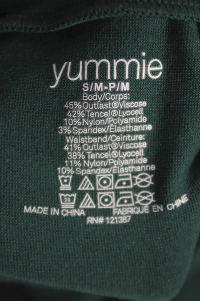 Yummie Womens Green Long Sleeve Mock Neck Jumpsuit Size S