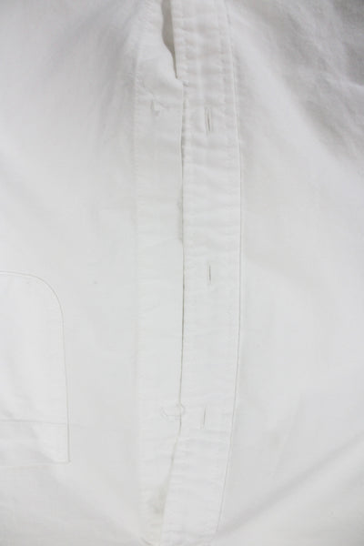 Thom Browne Womens White Cotton Collared Long Sleeve Button-Up Size S