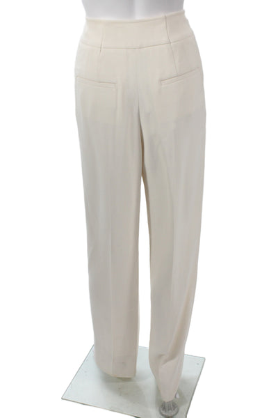 Callas Women Dress Pants Beige Button Solid Classic Spring Size 40