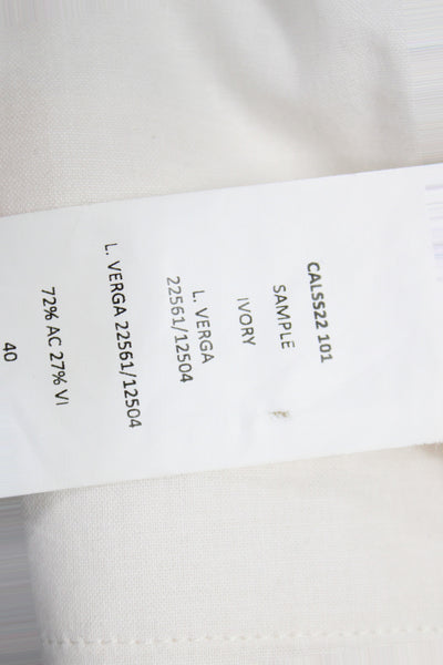 Callas Women Dress Pants Beige Button Solid Classic Spring Size 40