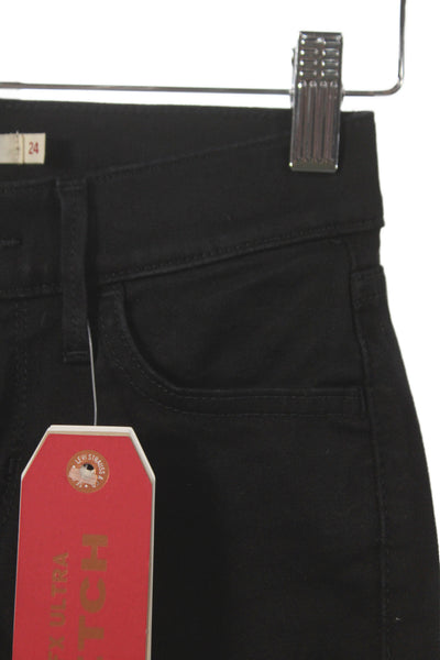 Levis Womens Skinny Black Petite Jeans Mid Rise Button Fly 32 Inseam Size 24