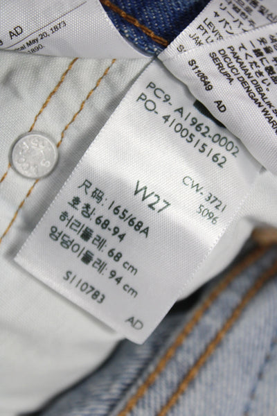 Levis Unisex Bermuda Shorts Blue Cotton Size 27