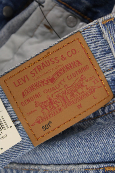 Levis Unisex Bermuda Shorts Blue Cotton Size 27