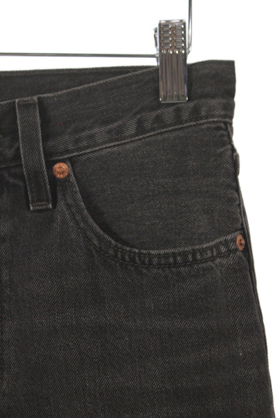 Levis Unisex Straight Jeans Dark Gray High Rise Cotton Inseam 28 Size 25