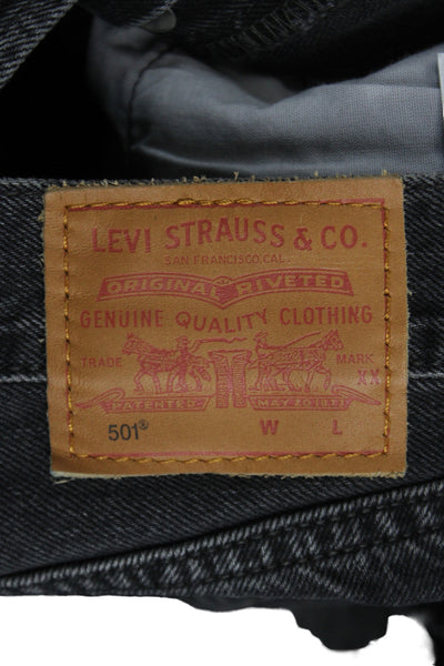 Levis Unisex Straight Jeans Dark Gray High Rise Cotton Inseam 28 Size 25