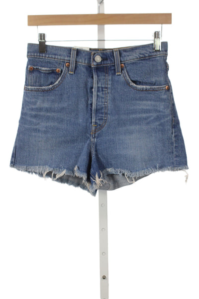 Levis Unisex Blue 90s Cotton Elastane Shorts Size 27