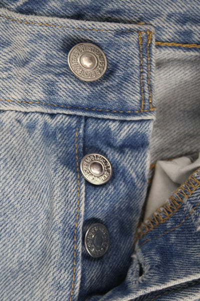 Levis Unisex Straight Jeans Light Blue High Rise 100% Cotton Size 24