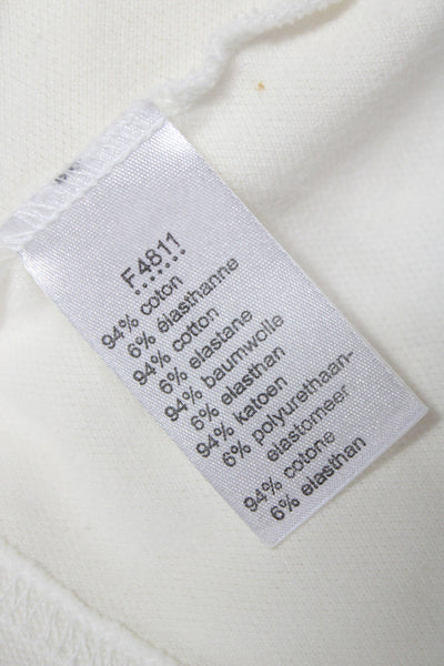 Lacoste Women White Collared Short Sleeve Basic Polo 94% Cotton Size 38