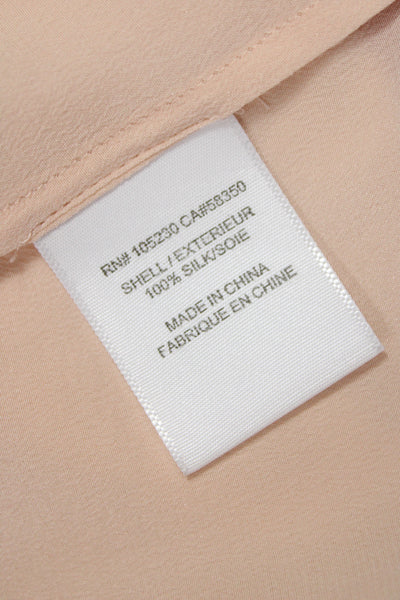 Joie Women Basic Sleeveless Silk Round Neck Tank Beige Size S