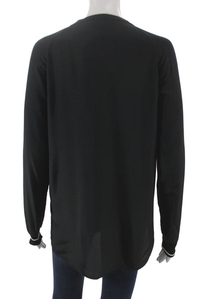 Joie Women Dark Blue Polyester Round Neck Short Sleeve Basic Blouse Size XS
