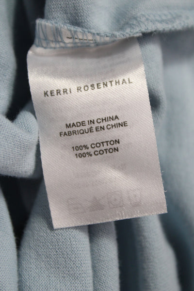 Kerri Rosenthal Womens Light Blue Short Sleeve Heart Cotton T-Shirt Size S