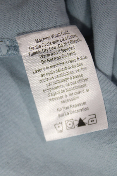 Kerri Rosenthal Womens Light Blue Short Sleeve Heart Cotton T-Shirt Size S