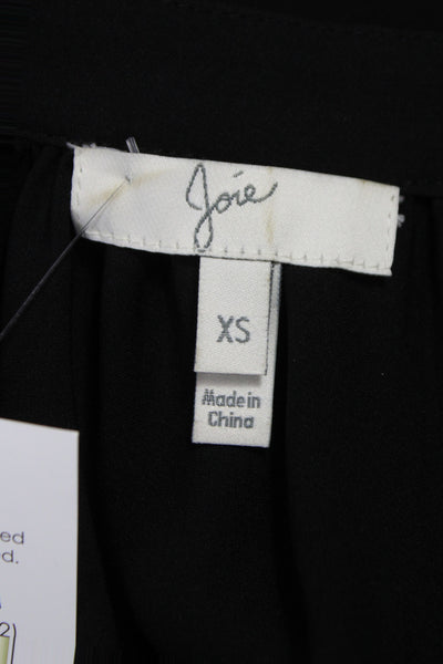 Joie Womens Classic Black Silk 3/4 Sleeve Blouse Size XS