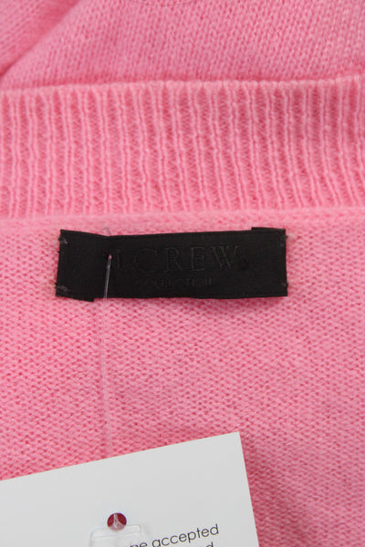 J Crew Collection Womens Cashmere VNeck Pullover Pink Long Sleeve Size S