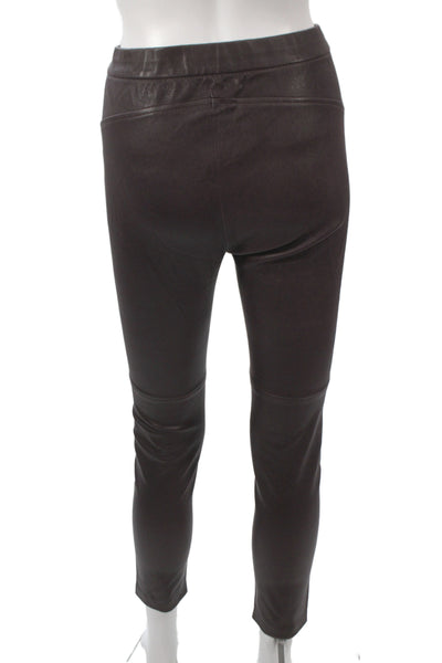 Parker Womens Ankle Leather Jeggings Brown Designer Size XS