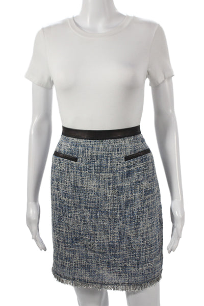 Rebecca Taylor Womens Straight Pencil Mini Skirt Blue Size 4