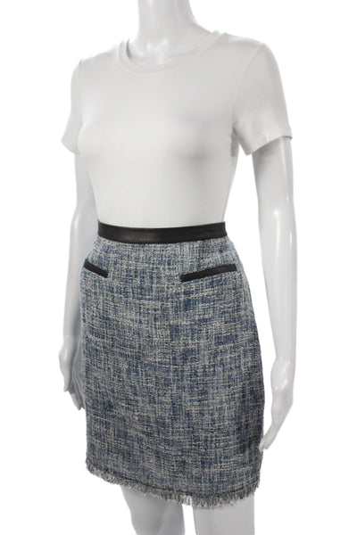 Rebecca Taylor Womens Straight Pencil Mini Skirt Blue Size 4