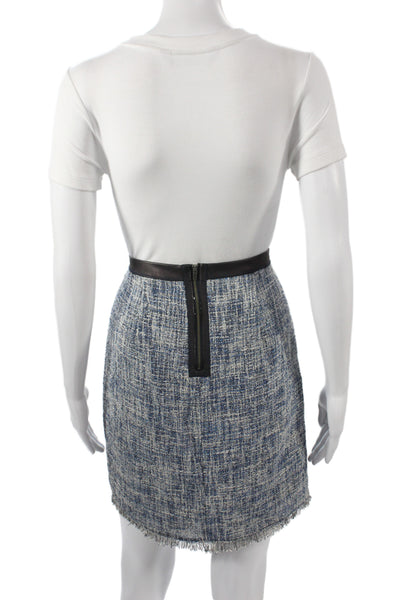 Rebecca Taylor Womens Straight Pencil Mini Skirt Blue Size 4