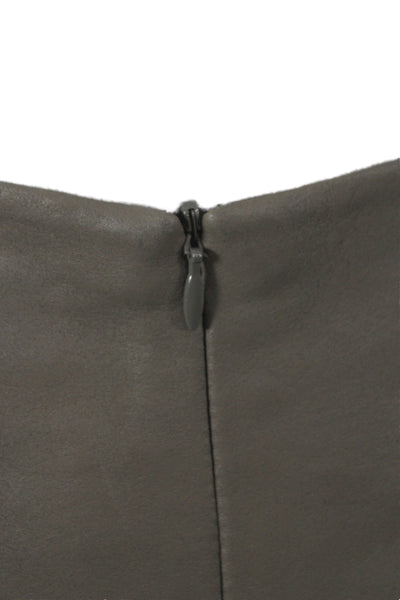 C Lective Womens A-Line Flare Leather Knee Length Skirt Brown Size S