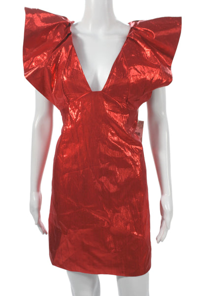 Hyacinth House Women Mini Dress Red 80s Short Zip 100% Polyester Size M