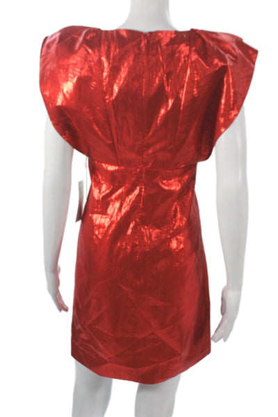 Hyacinth House Women Mini Dress Red 80s Short Zip 100% Polyester Size M