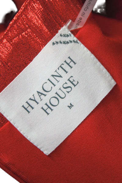 Hyacinth House Women Mini Dress Red 80s Short Zip 100% Polyester Size M