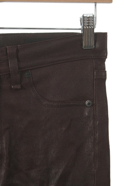Rag & Bone Jean Women Brown Lamb Leather Jegging Biker Size 25