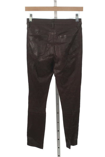 Rag & Bone Jean Women Brown Lamb Leather Jegging Biker Size 25