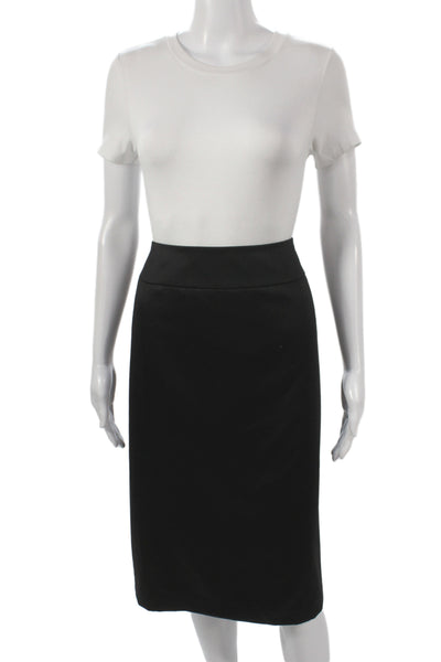 Lafayette 148 New York Women Straight Pencil Skirt Black Polyester Size 14