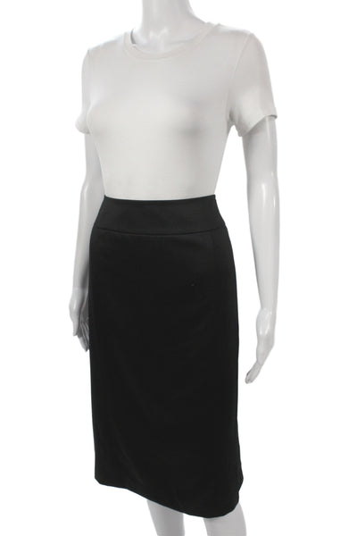 Lafayette 148 New York Women Straight Pencil Skirt Black Polyester Size 14