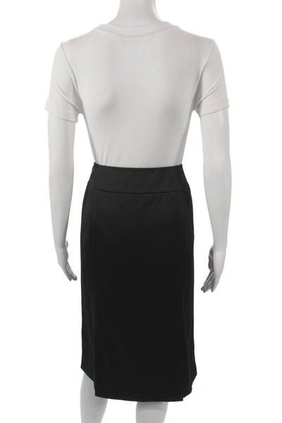 Lafayette 148 New York Women Straight Pencil Skirt Black Polyester Size 14
