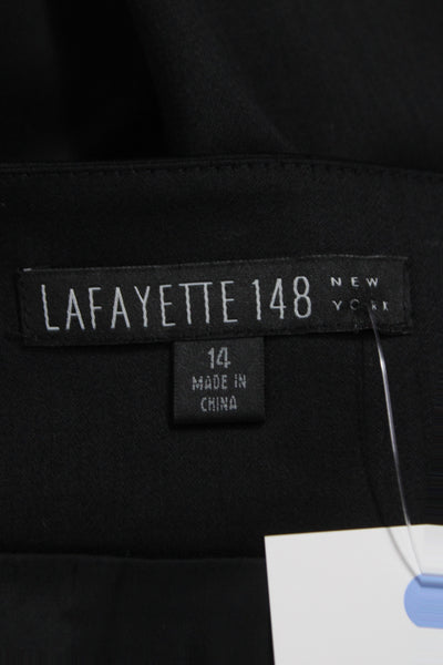 Lafayette 148 New York Women Straight Pencil Skirt Black Polyester Size 14