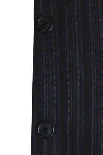 Wilke Rodriguez Mens Dark Gray Wool Striped Classic Suit Jacket Size 42