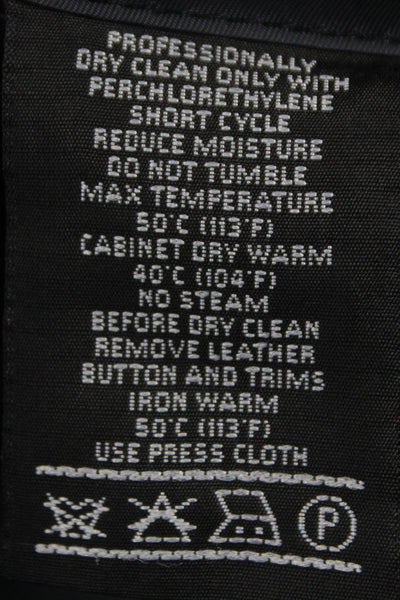 Hickey Freeman Mens Dark Gray Striped Wool Suit Jacket Button Collared Size 42