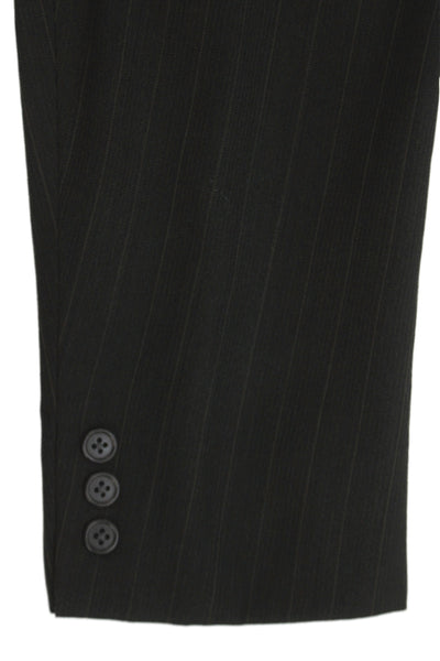 Tallia Uomo Mens Classic Striped Wool Suit Jacket Black Size 40