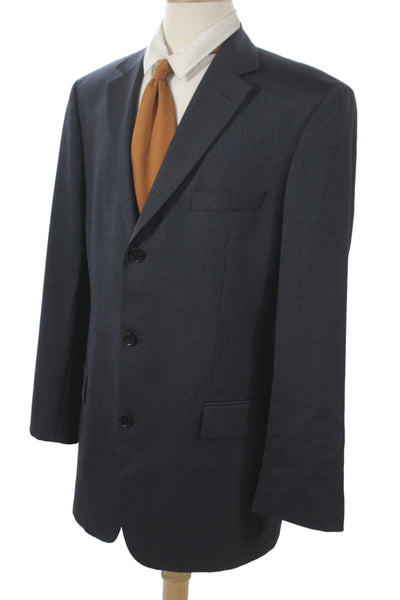 Boss Hugo Boss Men Dark Blue Classic Suit Jacket Button Rayon Blend Size 42