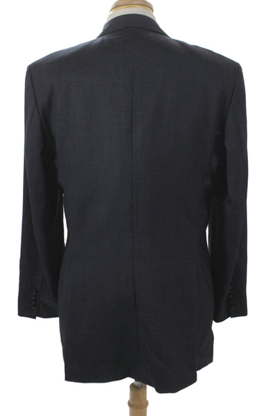 Boss Hugo Boss Men Dark Blue Classic Suit Jacket Button Rayon Blend Size 42