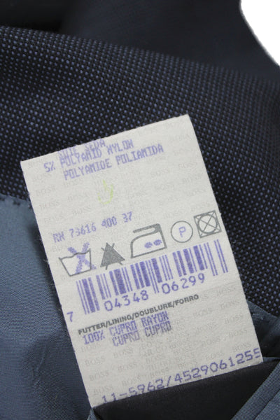 Boss Hugo Boss Men Dark Blue Classic Suit Jacket Button Rayon Blend Size 42