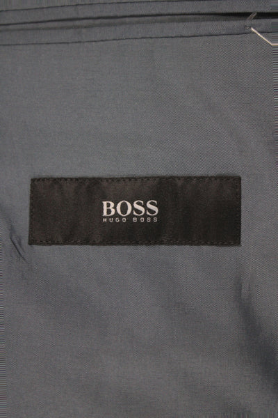 Boss Hugo Boss Men Dark Blue Classic Suit Jacket Button Rayon Blend Size 42