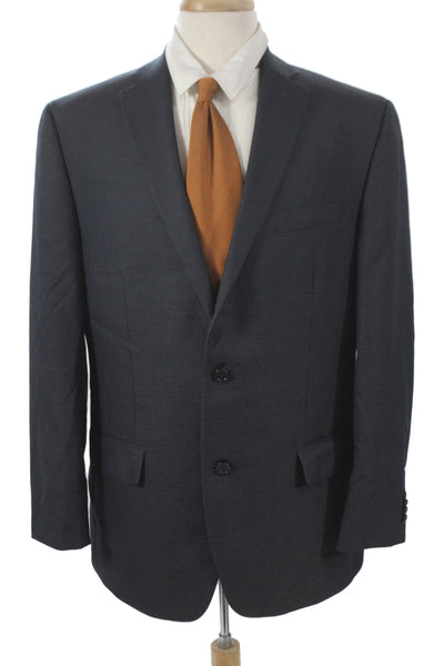 Michael Michael Kors Men Dark Blue Check Suit Jacket Button Size 42