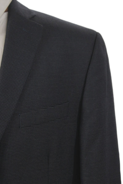 Michael Michael Kors Men Dark Blue Check Suit Jacket Button Size 42