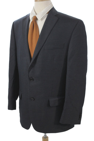 Michael Michael Kors Men Dark Blue Check Suit Jacket Button Size 42